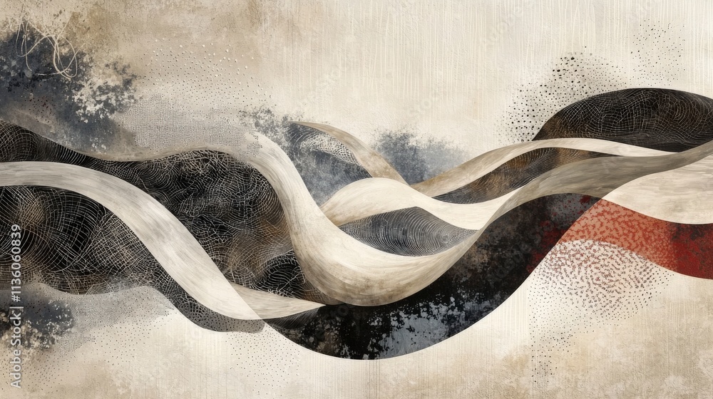 Aufkleber Elegant sound waves and unique patterns in abstract art digital creation artistic environment creative viewpoint