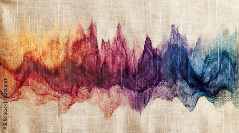 Leinwandbilder Dynamic sound wave visualization colorful audio display abstract art contemporary environment digital viewpoint