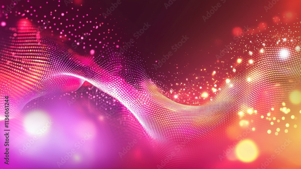 Poster Captivating display of soft pulsing lights in abstract digital art creative studio visual content vibrant environment