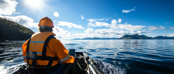 Exploring serene waters, marine biologist studies environment