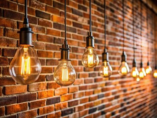 Obraz premium Brick Wall Hanging Lights, Industrial Edison Bulbs, Rustic Lighting Fixture, Interior Design, Home Decor, Lighting Ideas, Apartment Decor, Bedroom Lighting