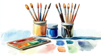Fototapeta premium Lesson content flat design front view professional theme watercolor