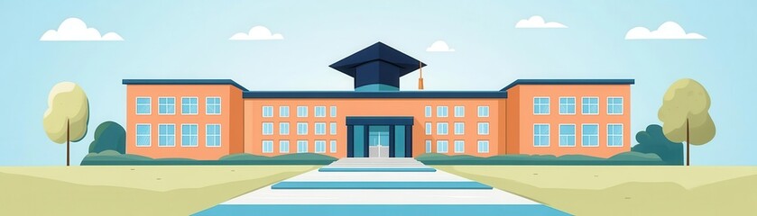 Training lessons flat design front view academic theme cartoon drawing