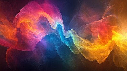 Fototapeta premium An ethereal abstract background featuring vibrant rainbow hues, fluid organic forms, and seamless gradients in a natural flow