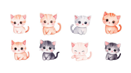 Obraz premium Adorable kittens in playful poses, a heartwarming scene of feline cuteness and charm