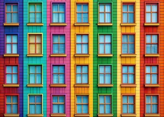 Fototapeta premium Building Windows Seamless Pattern Rule of Thirds