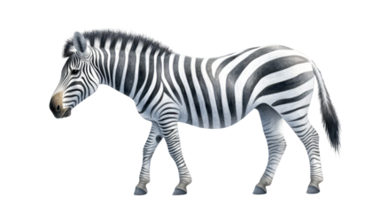 Striking zebra portrait, monochrome wildlife photography on a dark background