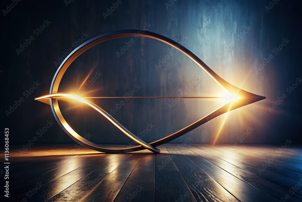 Aufkleber captivating dual sided curved arc arrow shape in low light photography with dynamic contrast and dep