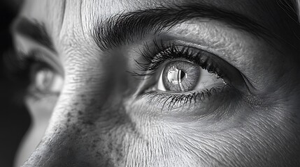 A Close Up Of A Womans Eye Showing Age And Texture