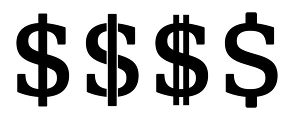 symbol dolara zestaw ikon, grafika wektorowa © robert6666