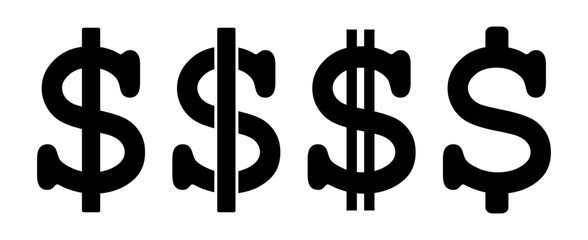 symbol dolara zestaw ikon, grafika wektorowa © robert6666