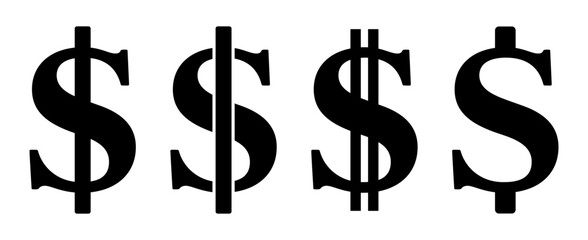 symbol dolara zestaw ikon, grafika wektorowa © robert6666