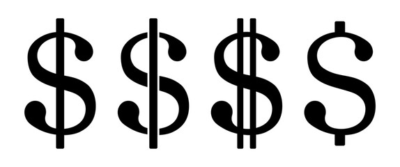 symbol dolara zestaw ikon, grafika wektorowa © robert6666