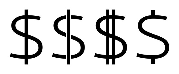 symbol dolara zestaw ikon, grafika wektorowa © robert6666