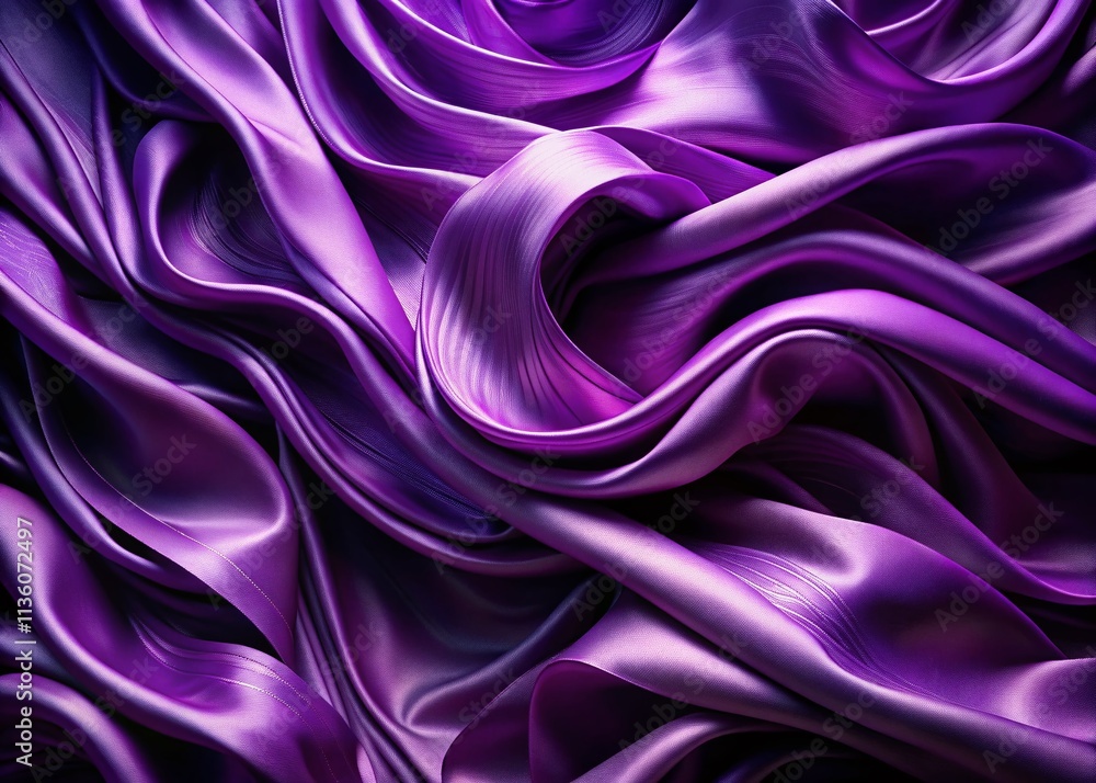 Poster Captivating Purple Fabric with Dynamic Wave Pattern Animation Creating a Mesmerizing Visual Experience for Textiles and Design Enthusiasts