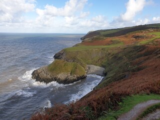 Scenic walk towards Cwmtydu beach