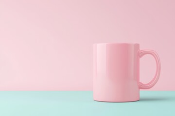Elegant solid-color coffee mug placed on a pastel background with harmonious colors