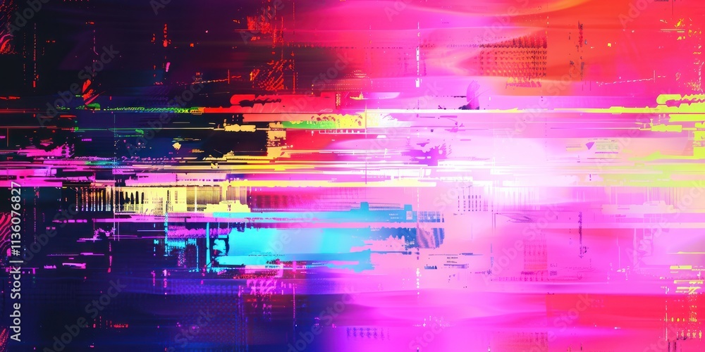 Poster a vibrant abstract composition featuring flowing colors and dynamic patterns evoking a sense of moti