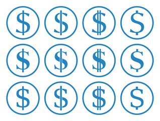 symbol dolara zestaw ikon, grafika wektorowa © robert6666