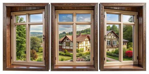 Fototapeta premium Vintage Panoramic Windows - Architecture Elements