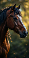 Naklejka premium Concept photo of a horse with space for text