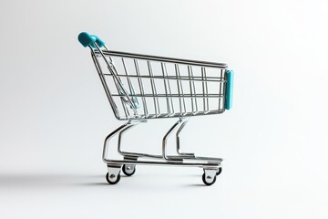 Shopping cart isolated on a clean white background showcasing its modern design features