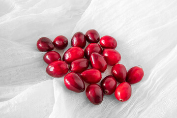 Close-up of fresh red cranberries