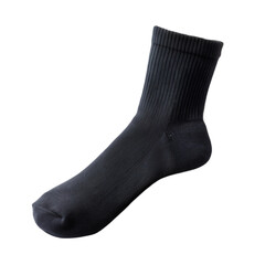 Black sock isolated on transparent background