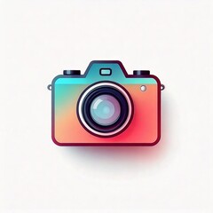 Camera icon logo with isolated white background