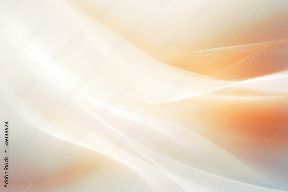 Poster smooth and elegant abstract background featuring flowing lines in orange and white, creating a soft 