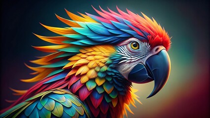 Obraz premium Colorful Cockatoo Head, Bird Portrait, Generative AI Art, Parrot, Avian, Feathered Friend, Wildlife Photography