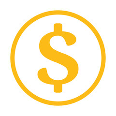 Obraz premium żółty symbol dolara, grafika wektorowa