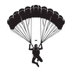Skydiving Silhouette Vector 