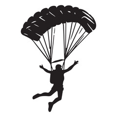 Skydiving Silhouette Vector 