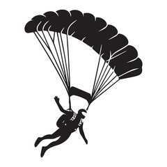Skydiving Silhouette Vector 