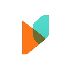 Abstract Colorful Logo Design: A vibrant and modern logo design featuring overlapping shapes in shades of orange, teal, and olive green. Ideal for tech startups, innovative businesses.