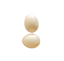 closeup of brown chicken eggs isolated on white background