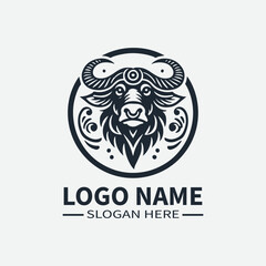 Ox Logo Design, Chinese Zodiac Logo, Year of the Ox Logo, Asian Culture Logo, Animal Logo