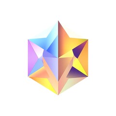 Prismatic Starburst: Abstract 3D Geometric Design 