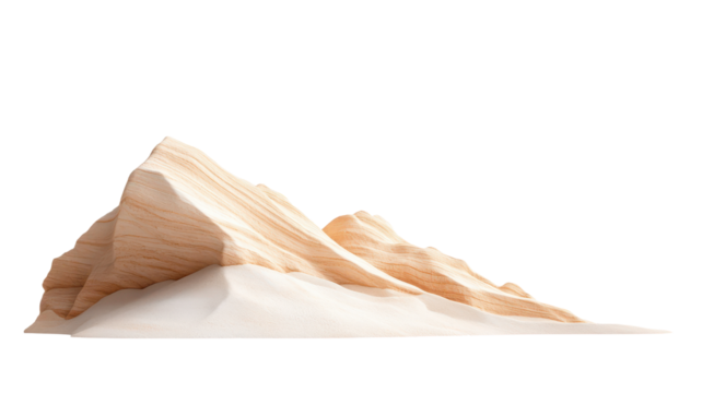 A sculpted mountain made of sand with smooth, flowing contours, showcasing a natural, organic shape.