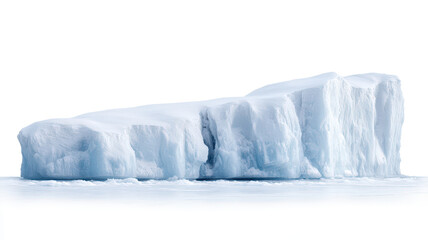 A large, smooth ice block against a black background, showcasing its icy texture and glacial features.