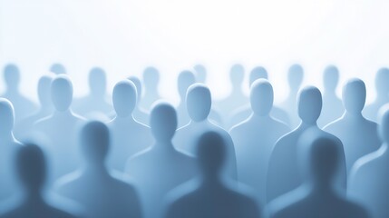 Silhouette Crowd Abstract of People Standing in a Hazy Atmosphere : Generative AI