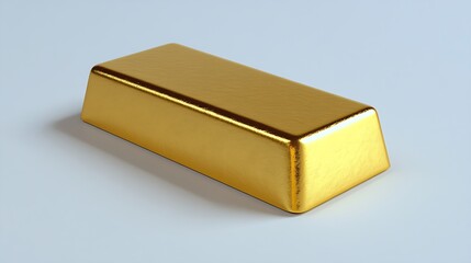 High Quality Gold Bar Isolated on White Background with Realistic Texture and Shiny Finish : Generative AI