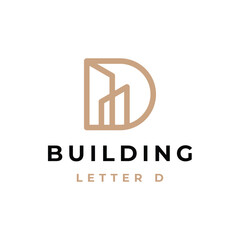 building logo design, or letter D with building