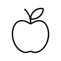 apple icon, back to school line art, education icon - simple black line art icon of apple, symbolizing back to school celebrations. education vector art.