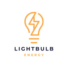 energy logo design or lightbulb with lightning