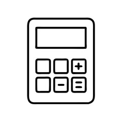 Fototapeta premium calculator icon, back to school line art, education icon - simple black line art icon of calculator, symbolizing back to school celebrations. education vector art.
