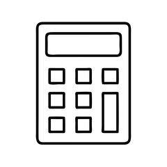calculator icon, back to school line art, education icon - simple black line art icon of calculator, symbolizing back to school celebrations. education vector art.