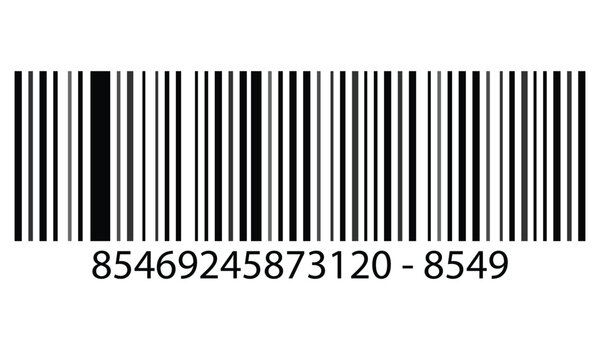Barcode vector icon or bar code scan label for product price tag, Barcode vector icon with numbers. Easily editable	