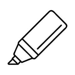highlighter icon, back to school line art, education icon - simple black line art icon of highlighter, symbolizing back to school celebrations. education vector art.